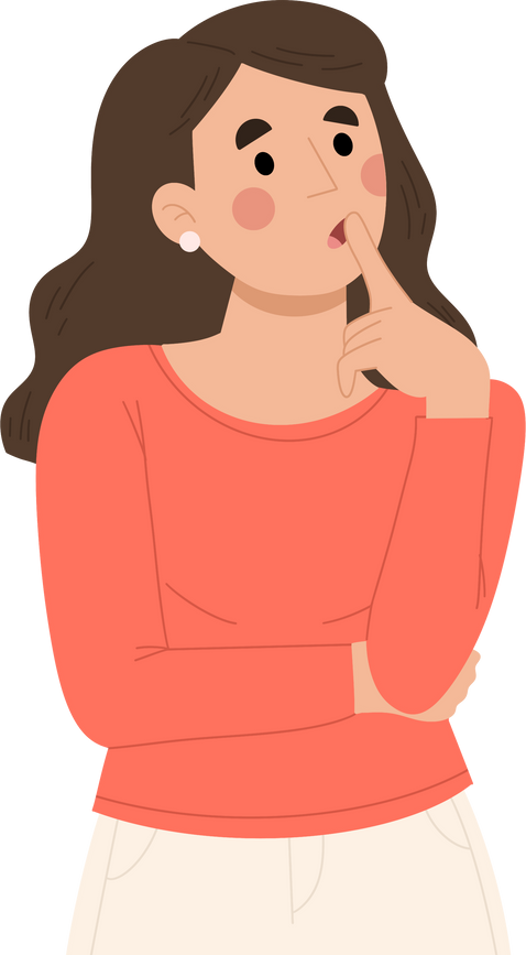 Illustration of thinking woman